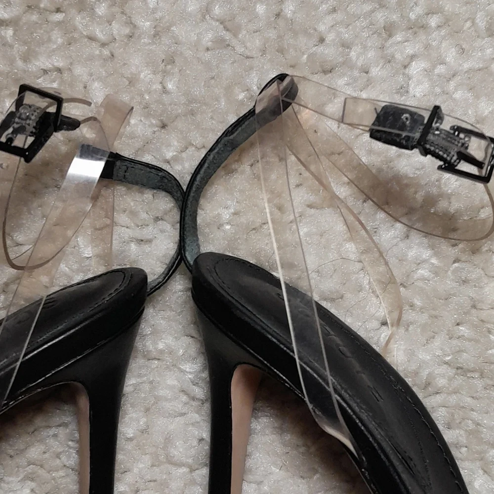SCHUTZ ELYDA Black  transparent/pvc Bow Heels Size 8 - Picture 8 of 16